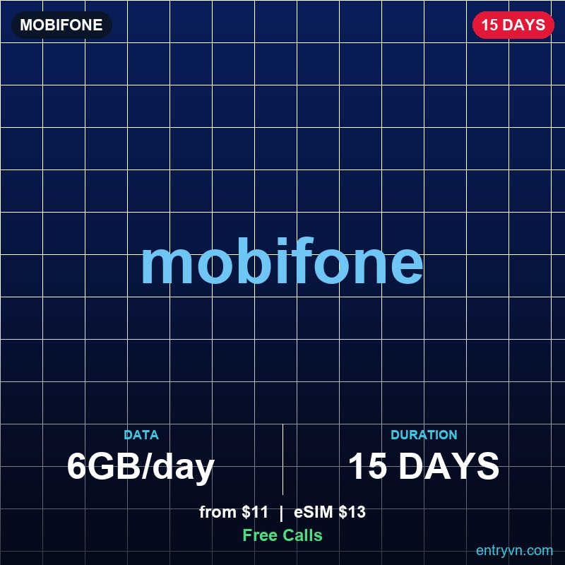 Mobifone 15-Day SIM — 6GB / day